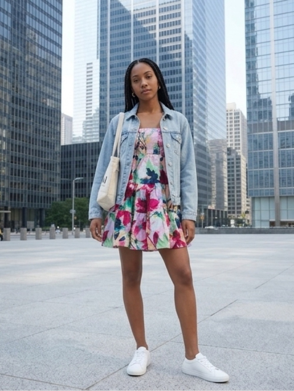 Steve Madden Multi-Color Watercolor Floral Mini Dress